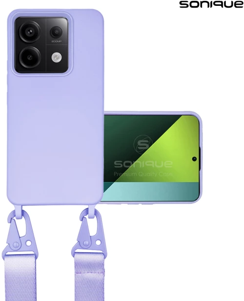 Θήκη Σιλικόνης με Strap CarryHang Sonique Xiaomi Redmi Note 13 Pro 5G / Poco X6 5G Λιλά - Sonique - Λιλά - Poco X6 5G, Redmi Note 13 Pro 5G - Θήκες Πλάτης