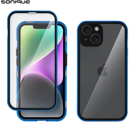Μαγνητική Μεταλλική Θήκη 360° Full Protector Sonique για Apple iPhone 14 Μπλέ - Sonique - Μπλέ - iPhone 14 - Θήκες Πλάτης
