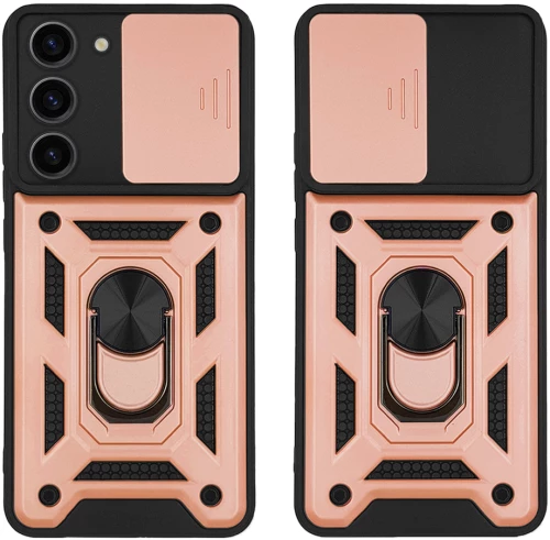 Θήκη Ring Armor CamPro Sonique για Samsung Galaxy S23 Ροζ Χρυσό - Sonique - Ροζ Χρυσό - Galaxy S23 - Θήκες Πλάτης
