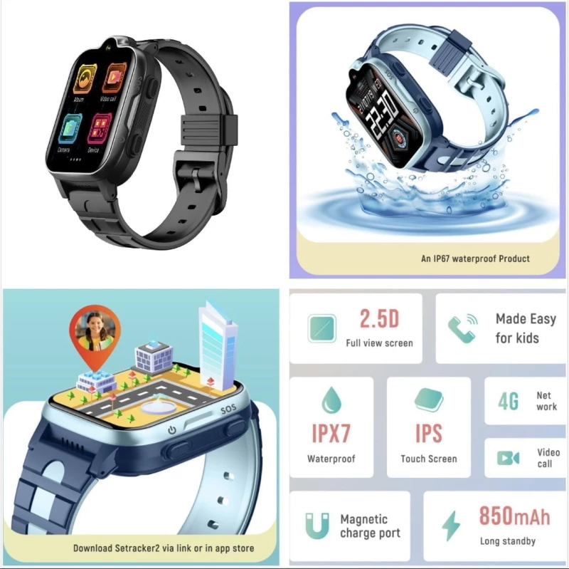 Παιδικό Smartwatch Με GPS Και 4G Βιντεοκλήσεις  Μαύρο K15H