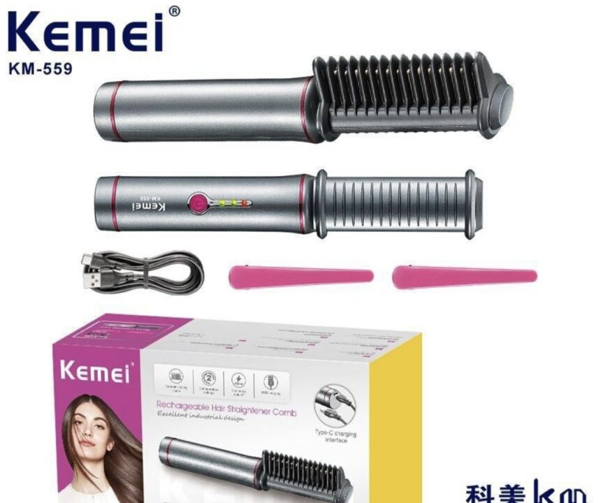 Kemei KM-559 Mini Επαναφορτιζόμενη χτένα ισιώματος μαλλιών