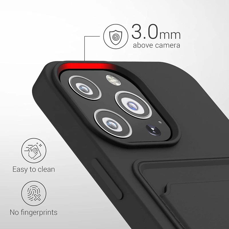 KWmobile Θήκη Σιλικόνης με Υποδοχή για Κάρτα - Apple iPhone 13 Pro - Black (55969.01)