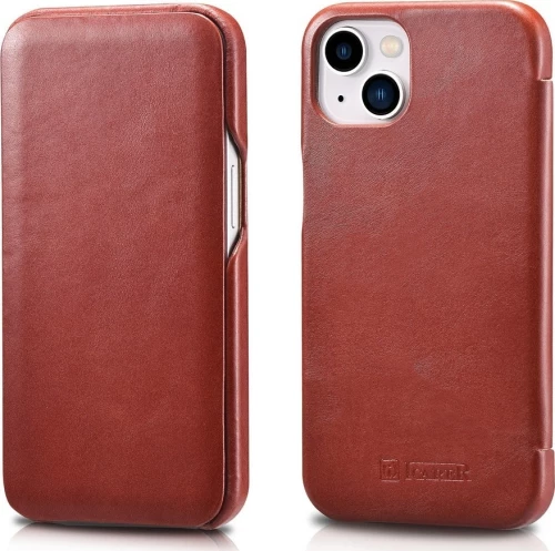 iCarer Vintage Series Curved Edge - Δερμάτινη Θήκη Apple iPhone 13 - Red (RIX1302-RD)