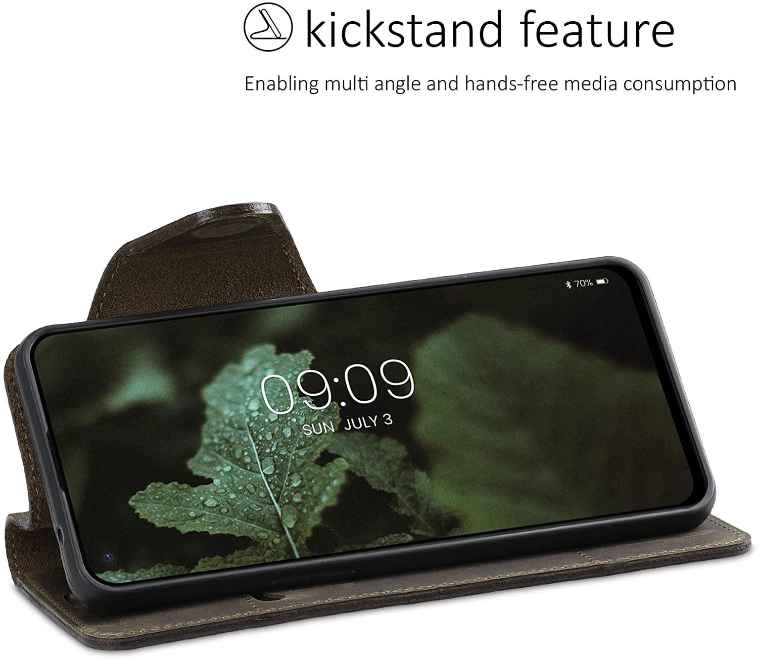 Kalibri Δερμάτινη Suede Θήκη Πορτοφόλι OnePlus Nord 2 5G - Brown (56782.05)