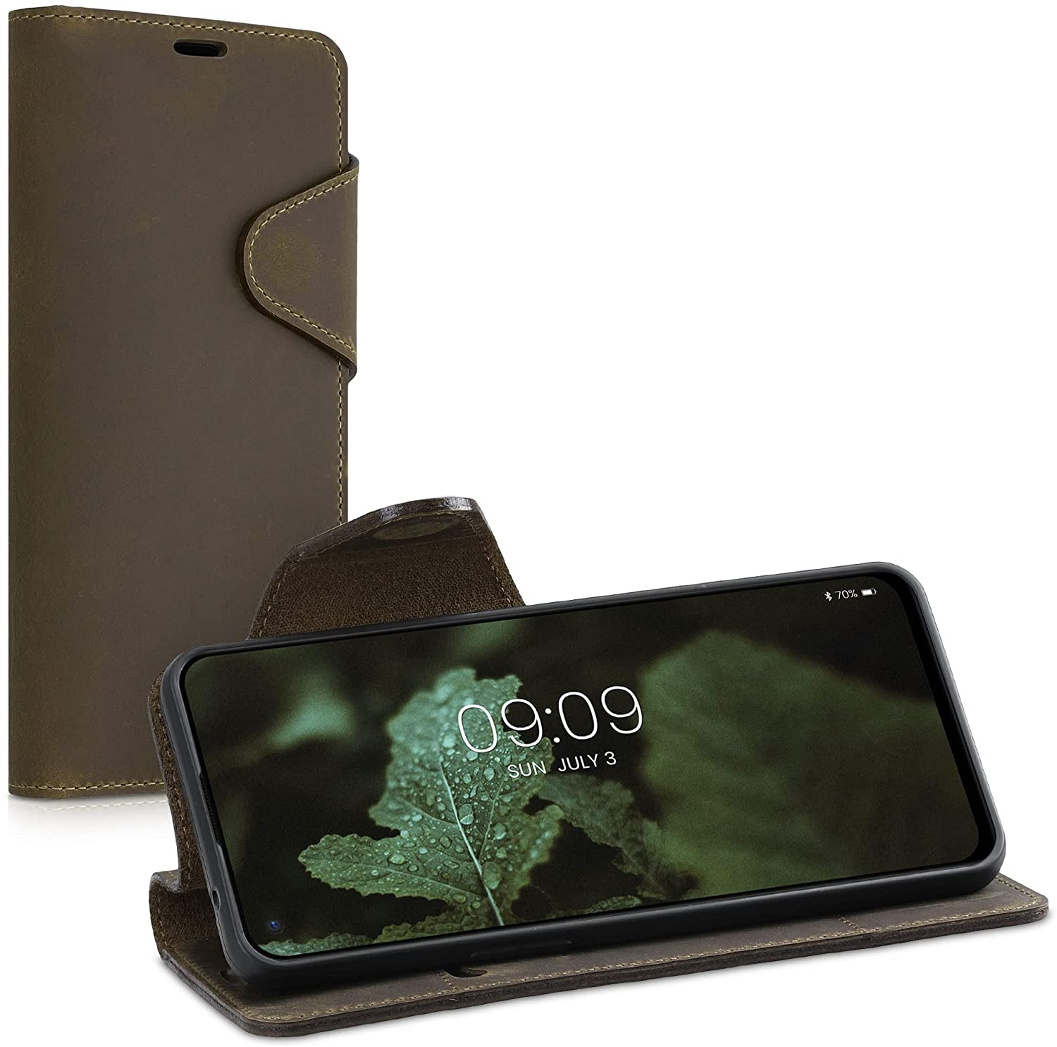 Kalibri Δερμάτινη Suede Θήκη Πορτοφόλι OnePlus Nord 2 5G - Brown (56782.05)