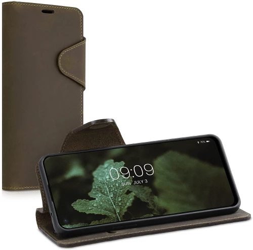 Kalibri Δερμάτινη Suede Θήκη Πορτοφόλι OnePlus Nord 2 5G - Brown (56782.05)