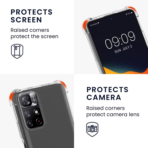 KWmobile Διάφανη Θήκη Σιλικόνης με Λουράκι Λαιμού - Xiaomi Poco M4 Pro 5G / Redmi Note 11S 5G - Transparent / Black (58093.01)