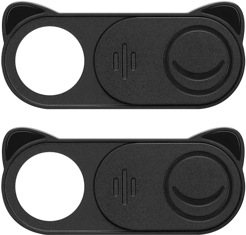KW ABS Camera Cover - Προστατευτικό Αυτοκόλλητο Κάλυμμα Κάμερας από ABS για Smartphone / Laptop / Tablet / Desktop - 2 Τεμάχια - Black (58139.01)