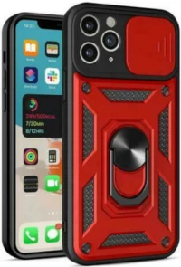 Bodycell Armor Slide - Ανθεκτική Θήκη Apple iPhone 11 Pro Max με Κάλυμμα για την Κάμερα & Μεταλλικό Ring Holder - Red (5206015003158)