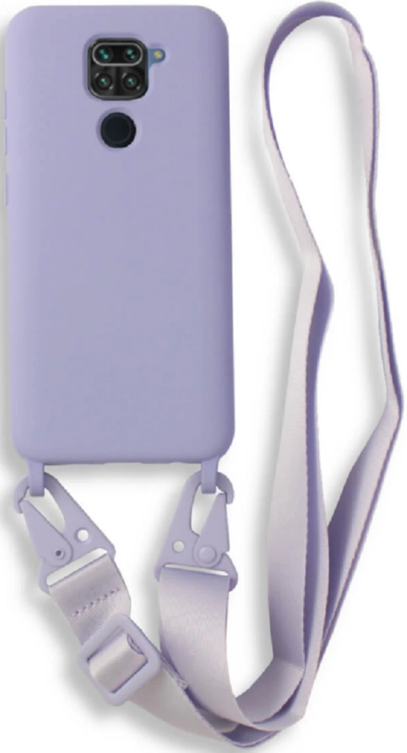 Bodycell Θήκη Σιλικόνης με Λουράκι Λαιμού - Xiaomi Redmi Note 9 - Violet (5206015002540)