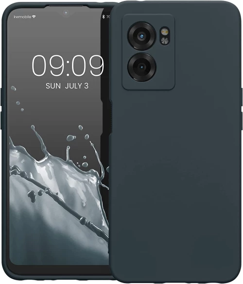 KWmobile Soft Slim Flexible Rubber Cover with Camera Protector - Θήκη Σιλικόνης Realme Narzo 50 5G με Πλαίσιο Κάμερας - Dark Slate (59618.202)