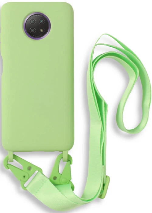 Bodycell Θήκη Σιλικόνης με Λουράκι Λαιμού - Xiaomi Redmi Note 9T 5G - Green (5206015002564)