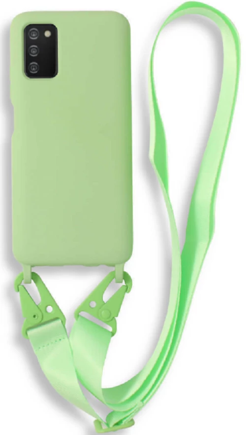 Bodycell Θήκη Σιλικόνης με Λουράκι Λαιμού - Samsung Galaxy A03s - Green (5206015000515)