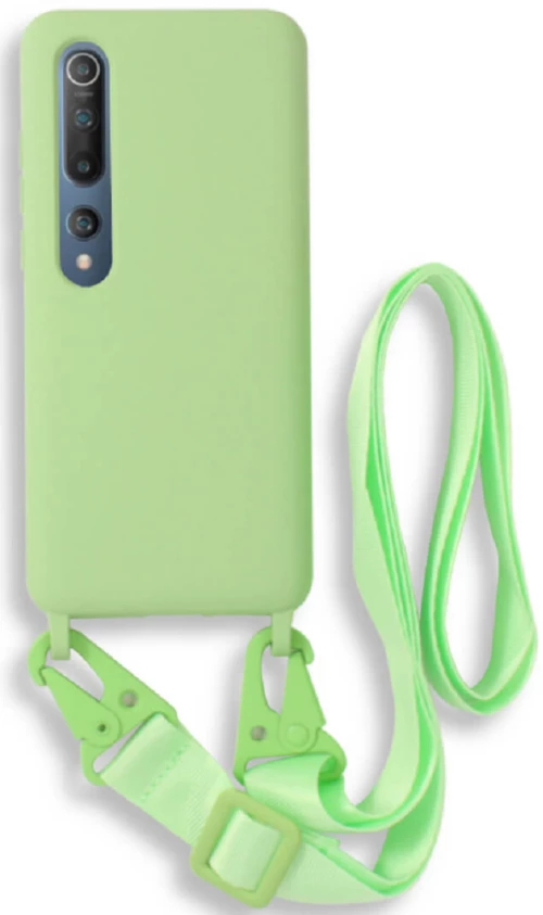 Bodycell Θήκη Σιλικόνης με Λουράκι Λαιμού - Xiaomi Mi 10 / Mi 10 Pro - Green (5206015001932)