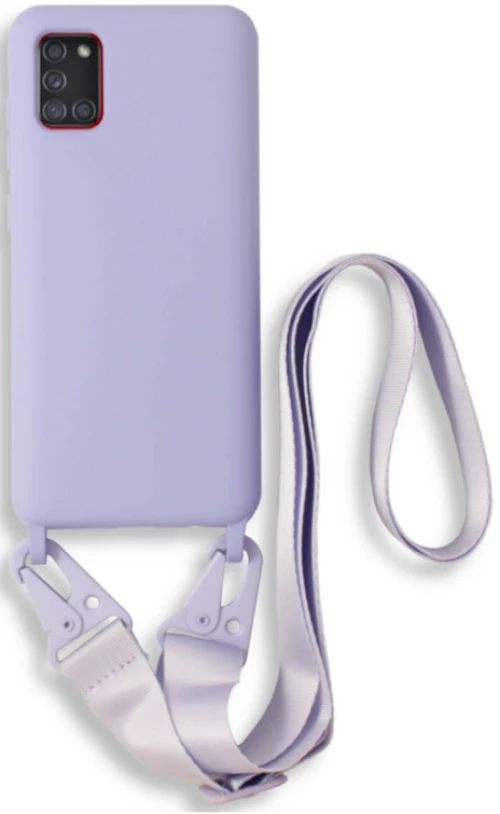 Bodycell Θήκη Σιλικόνης με Λουράκι Λαιμού - Samsung Galaxy A31 - Violet (5206015001383)