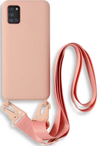 Bodycell Θήκη Σιλικόνης με Λουράκι Λαιμού - Samsung Galaxy A31 - Pink (5206015001369)