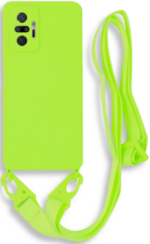 Bodycell Θήκη Σιλικόνης με Λουράκι Λαιμού - Xiaomi Redmi Note 10 Pro - Light Green (5206015002328)