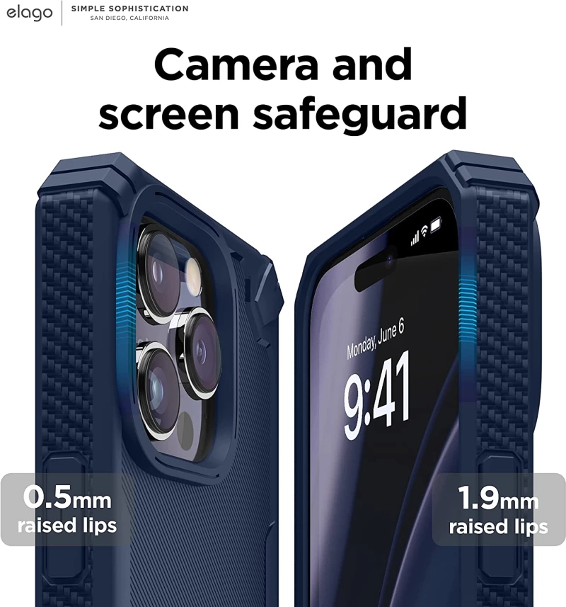 Elago Armor Case - Ανθεκτική Θήκη Σιλικόνης Apple iPhone 14 Pro - Jean Indigo (ES14AM61PRO-JIN)