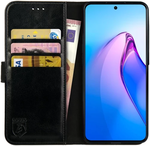 Rosso Element PU Θήκη Πορτοφόλι Oppo Reno8 Pro - Black (8719246375729)
