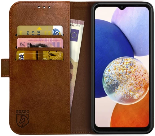 Rosso Element PU Θήκη Πορτοφόλι Samsung Galaxy A14 - Brown (8719246376931)