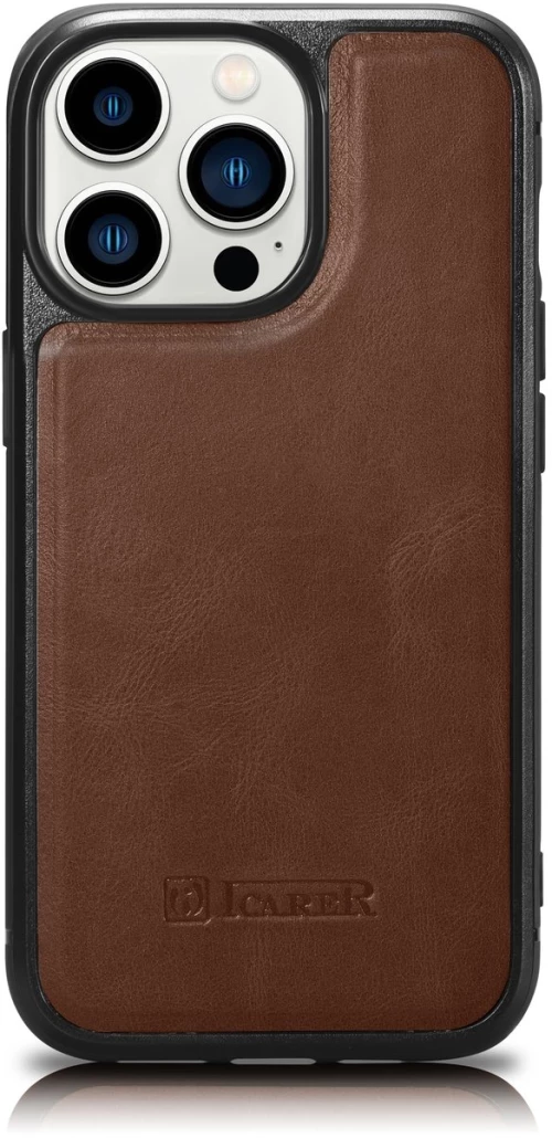 iCarer Oil Wax Leather Cover - Δερμάτινη Θήκη με TPU Bumper - Apple iPhone 14 Pro - Brown (WMI14220718-BN)