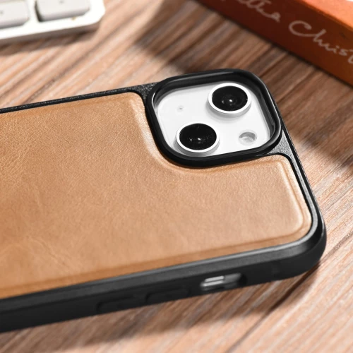 iCarer Oil Wax Leather Cover - Δερμάτινη Θήκη με TPU Bumper - Apple iPhone 14 Plus - Camel Tan (WMI14220719-TN)