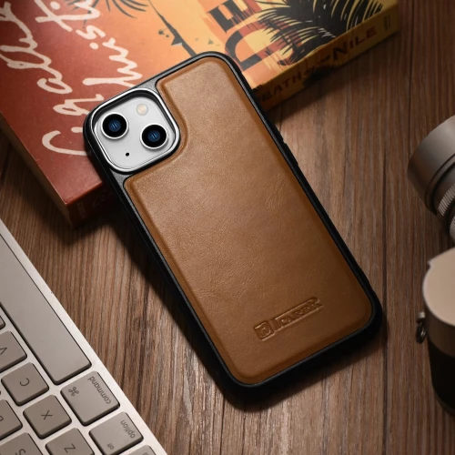 iCarer Oil Wax Leather Cover - Δερμάτινη Θήκη με TPU Bumper - Apple iPhone 14 Plus - Camel Tan (WMI14220719-TN)