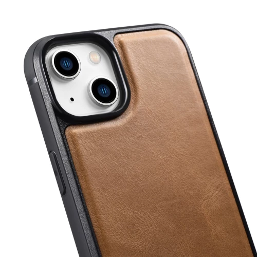 iCarer Oil Wax Leather Cover - Δερμάτινη Θήκη με TPU Bumper - Apple iPhone 14 Plus - Camel Tan (WMI14220719-TN)