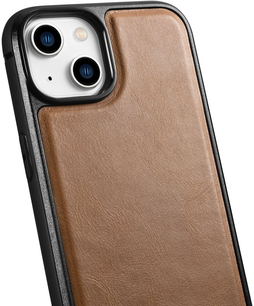 iCarer Oil Wax Leather Cover - Δερμάτινη Θήκη με TPU Bumper - Apple iPhone 14 Plus - Camel Tan (WMI14220719-TN)