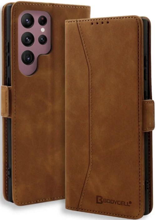 Bodycell Θήκη - Πορτοφόλι Samsung Galaxy S23 Ultra - Brown (5206015019821)