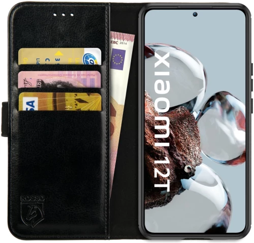 Rosso Element PU Θήκη Πορτοφόλι Xiaomi 12T / 12T Pro - Black (8719246376894)