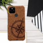 KWmobile Σκληρή Θήκη Google Pixel 5 - Light Brown Cork / Navigational Compass (60974.01)