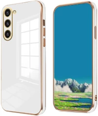 Bodycell Gold Plated - Θήκη Σιλικόνης Samsung Galaxy S23 Plus - White (5206015069789)