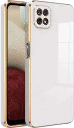 Bodycell Gold Plated - Θήκη Σιλικόνης Samsung Galaxy A22 5G - White (5206015069512)