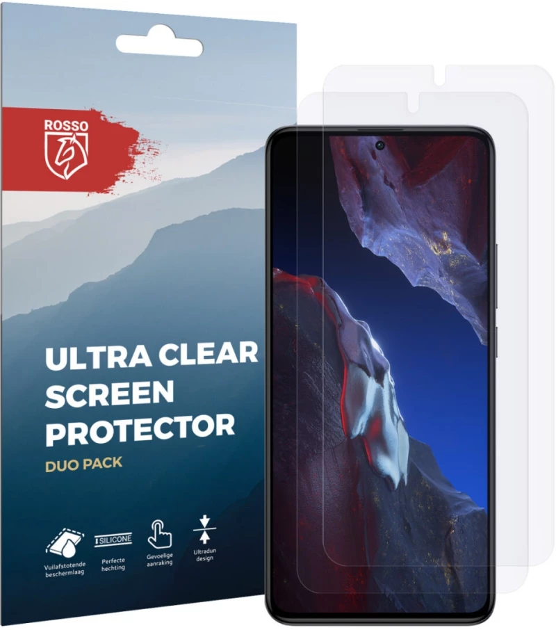 Rosso Ultra Clear Screen Protector - Μεμβράνη Προστασίας Οθόνης - Xiaomi Poco F5 Pro - 2 Τεμάχια (8719246401114)
