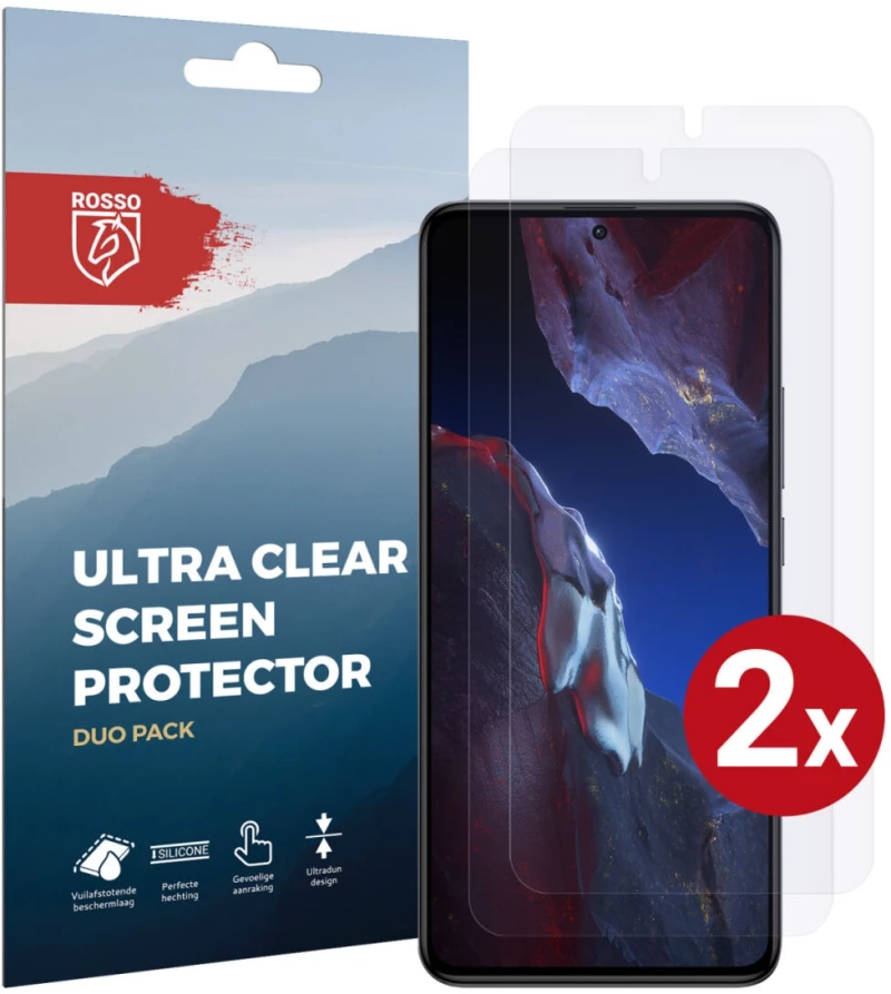 Rosso Ultra Clear Screen Protector - Μεμβράνη Προστασίας Οθόνης - Xiaomi Poco F5 Pro - 2 Τεμάχια (8719246401114)