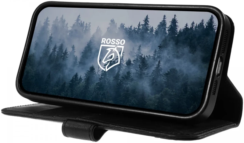 Rosso Elite - MagSafe Δερμάτινη Θήκη / Πορτοφόλι - Apple iPhone 14 Pro - Black (8719246420092)