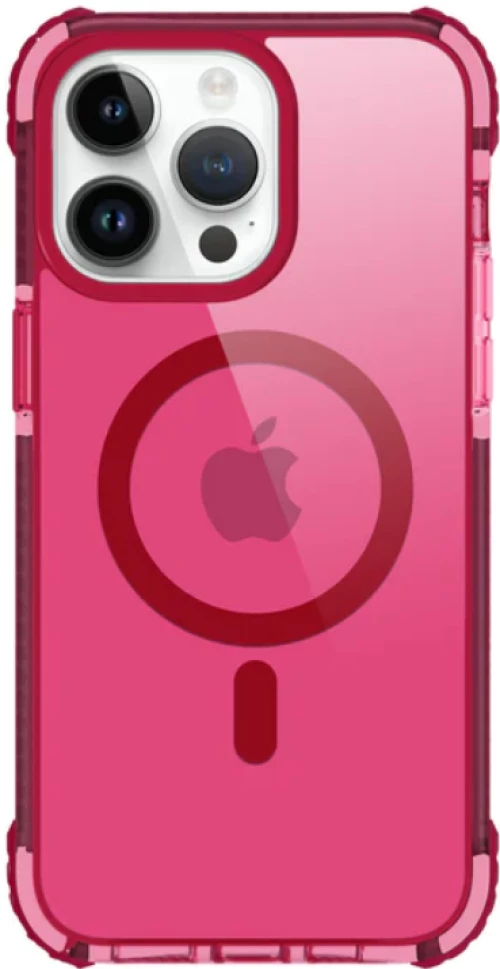 Prodigee Safetee Neo + Mag - Σκληρή Ανθεκτική Ημιδιάφανη Θήκη MagSafe - Apple iPhone 15 Pro Max - Fuchsia (IPH15P-6.7-NEOM-FCSA)