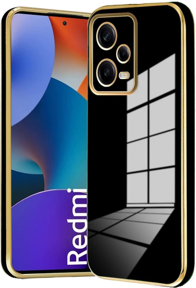 Bodycell Gold Plated - Θήκη Σιλικόνης Xiaomi Redmi Note 12 5G / Poco X5 - Black (5206015071706)