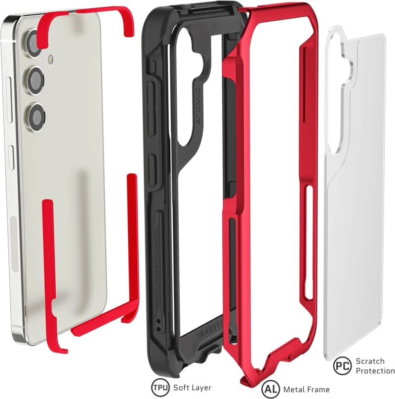 Διάφανη Ανθεκτική Θήκη - Samsung Galaxy S24 - Ghostek Atomic Slim 4 - Red (GHOCAS3682)