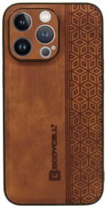 Bodycell Pattern Leather - Σκληρή Θήκη Apple iPhone 14 Pro - Brown (5206015068621)