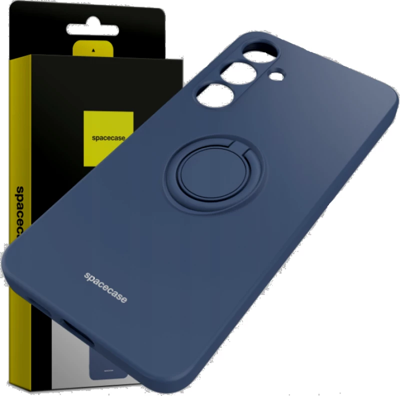 Θήκη Σιλικόνης με Μεταλλικό Μαγνητικό Ring Holder - Samsung Galaxy S24 Plus - Spacecase Silicone Ring - Blue (5905719106744)