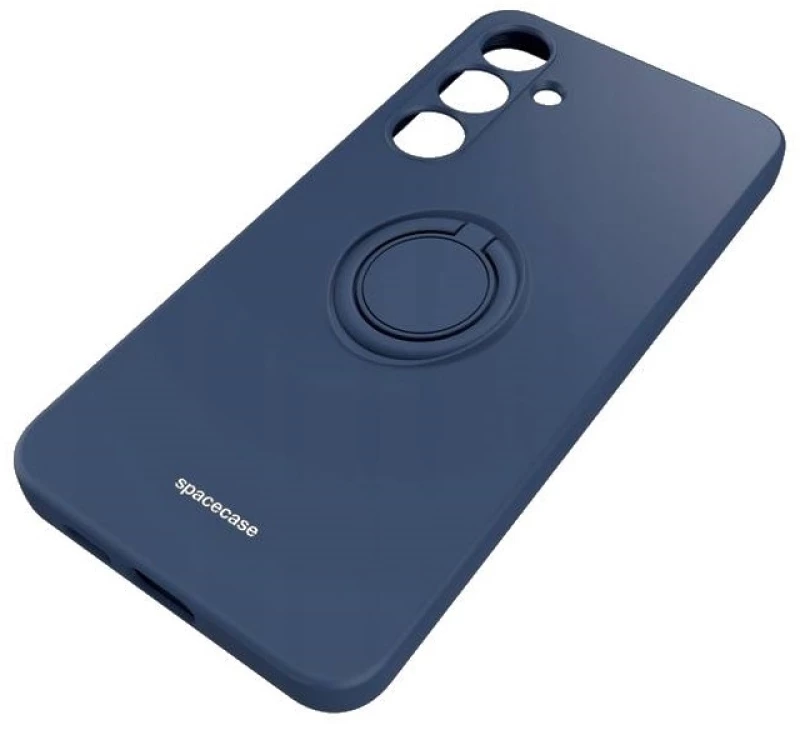Θήκη Σιλικόνης με Μεταλλικό Μαγνητικό Ring Holder - Samsung Galaxy S24 Plus - Spacecase Silicone Ring - Blue (5905719106744)