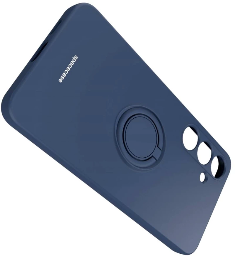 Θήκη Σιλικόνης με Μεταλλικό Μαγνητικό Ring Holder - Samsung Galaxy S24 Plus - Spacecase Silicone Ring - Blue (5905719106744)