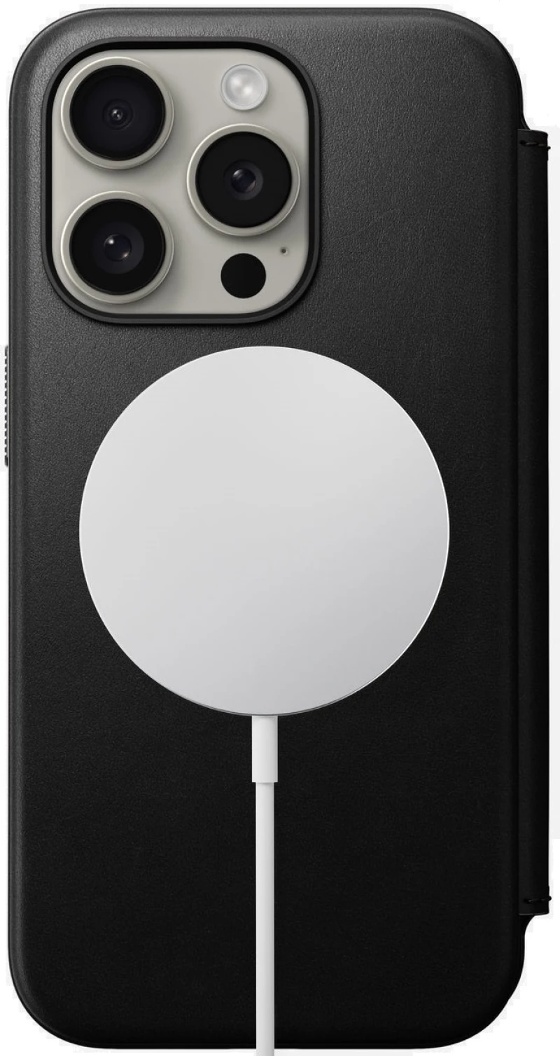 Nomad Modern Leather Folio - MagSafe Δερμάτινη Θήκη - Πορτοφόλι Apple iPhone 15 Pro - Black (NM01627685)