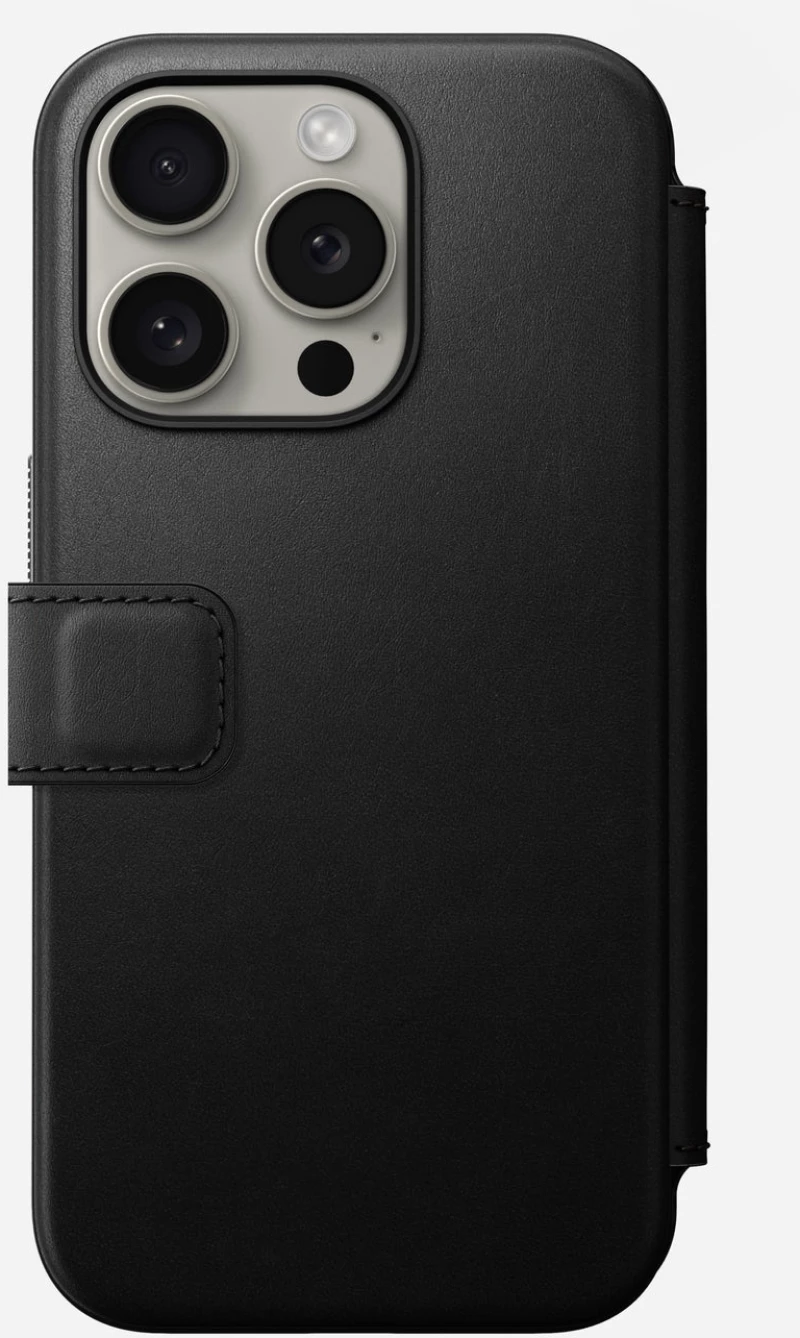 Nomad Modern Leather Folio - MagSafe Δερμάτινη Θήκη - Πορτοφόλι Apple iPhone 15 Pro - Black (NM01627685)