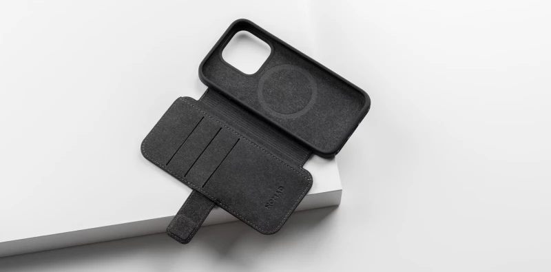 Nomad Modern Leather Folio - MagSafe Δερμάτινη Θήκη - Πορτοφόλι Apple iPhone 15 Pro - Black (NM01627685)