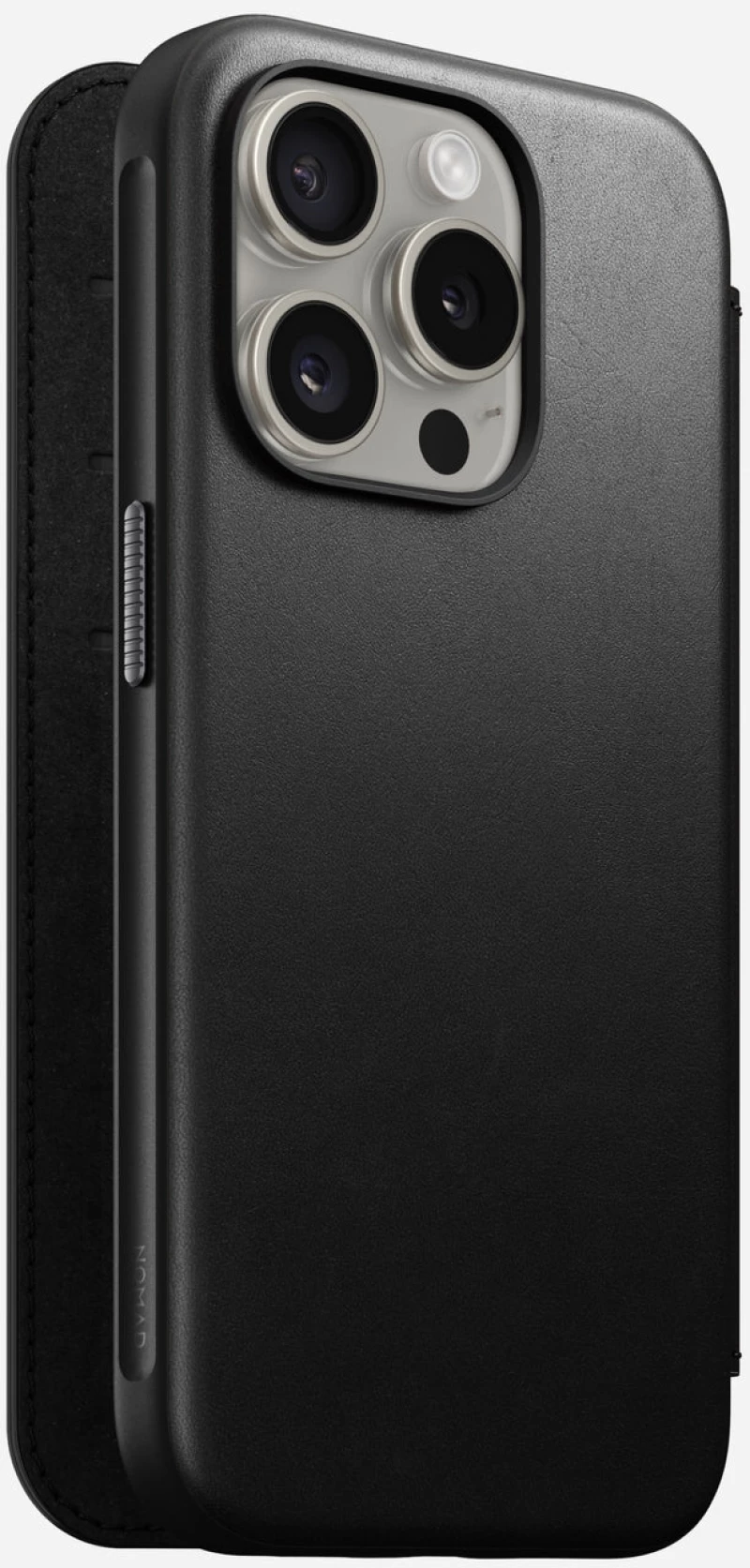 Nomad Modern Leather Folio - MagSafe Δερμάτινη Θήκη - Πορτοφόλι Apple iPhone 15 Pro - Black (NM01627685)