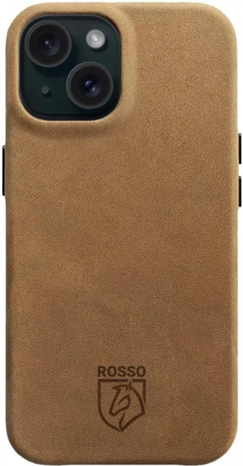 Rosso Elite Back Cover - Δερμάτινη Θήκη MagSafe - Apple iPhone 15 - Light Brown (8719246442070)