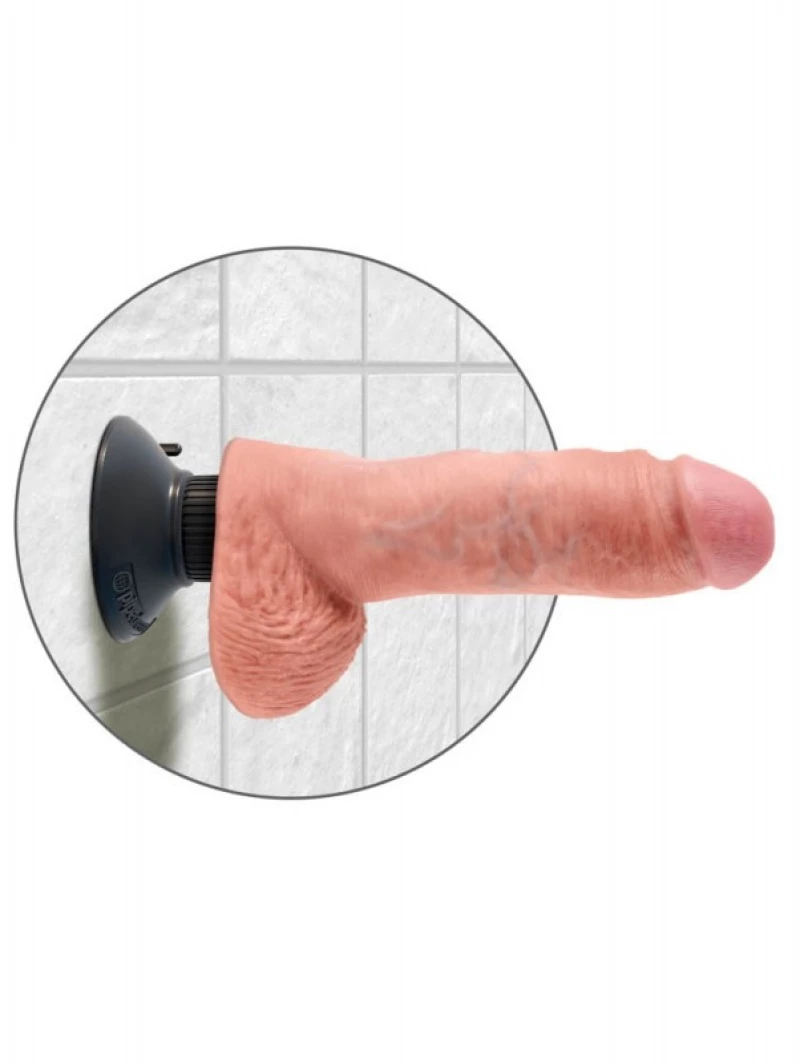 Ρεαλιστικός Δονητής King Cock Ballsy 20cm Μπεζ